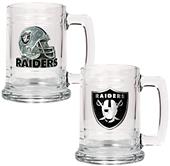 NFL Oakland Raiders 2pc Glass Tankard Set