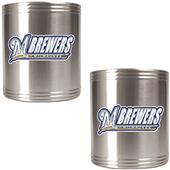 MLB Brewers 2pc Stainless Steel Can Holder Set