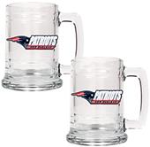 NFL New England Patriots 2pc Glass Tankard Set