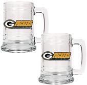 NFL Green Bay Packers 2pc Glass Tankard Set