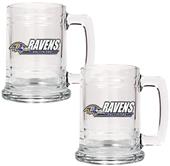 NFL Baltimore Ravens 2pc Glass Tankard Set