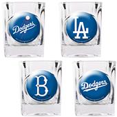 MLB Dodgers 4pc Collector's Shot Glass Set