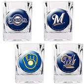 MLB Brewers 4pc Collector's Shot Glass Set