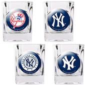MLB NY Yankees 4pc Collector's Shot Glass Set