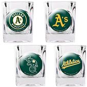 MLB Oakland A's 4pc Collector's Shot Glass Set