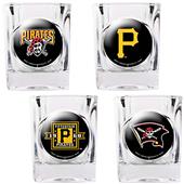MLB Pirates 4pc Collector's Shot Glass Set