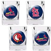 MLB Cardinals 4pc Collector's Shot Glass Set
