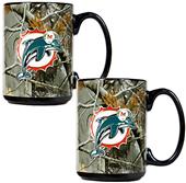 NFL Miami Dolphins 2pc Open Field Coffee Mug Set