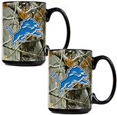 NFL Detroit Lions 2pc Open Field Coffee Mug Set