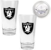 NFL Oakland Raiders Football Base Pint Glass Set