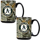 MLB Oakland A's 2pc Open Field Coffee Mug Set