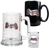 MLB Braves Tankard, Coffee Mug & Shot Glass Set