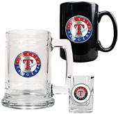 MLB Rangers Tankard, Coffee Mug & Shot Glass Set