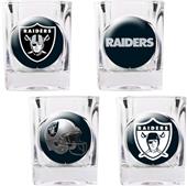 NFL Oakland Raiders 4pc Collector's Shot Glass Set