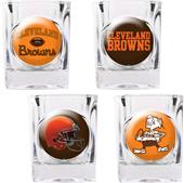 NFL Cleveland Browns 4pc Collector Shot Glass Set