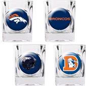 NFL Denver Broncos 4pc Collector's Shot Glass Set