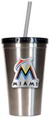 MLB Miami Marlins Stainless Steel Tumbler w/Straw
