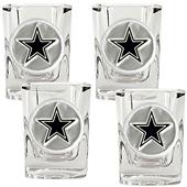 NFL Dallas Cowboys 4pc Square Shot Glass Set