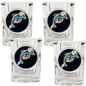 NFL Miami Dolphins 4pc Square Shot Glass Set