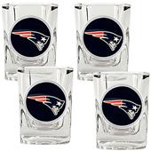 NFL New England Patriots 4pc Square Shot Glass Set