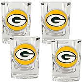 NFL Green Bay Packers 4pc Square Shot Glass Set