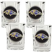 NFL Baltimore Ravens 4pc Square Shot Glass Set