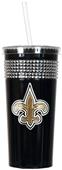 NFL New Orleans Saints 16oz Bling Tumbler w/ Straw