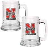 NCAA Nebraska Cornhuskers 2pc Glass Tankard Set