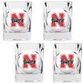 NCAA Nebraska Cornhusker 4pc Square Shot Glass Set