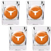 NCAA Texas Longhorns 4pc Square Shot Glass Set