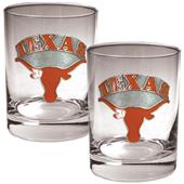 NCAA Texas Longhorns 2pc Rocks Glass Set