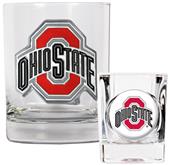 NCAA Ohio State Rocks Glass & Shot Glass Set