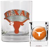 NCAA Longhorns Rocks Glass & Shot Glass Set