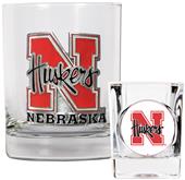 NCAA Nebraska Rocks Glass & Shot Glass Set