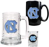 NC Tar Heels Tankard, Coffee Mug & Shot Glass Set
