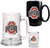 NCAA Buckeyes Tankard, Coffee Mug & Shot Glass Set