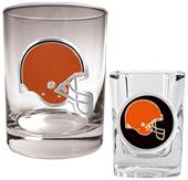 NFL Cleveland Browns Rocks Glass / Shot Glass Set