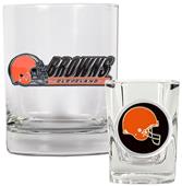 NFL Cleveland Browns Rocks Glass / Shot Glass Set
