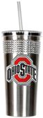 NCAA Ohio State Stainless Bling Tumbler Straw