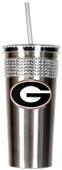 NCAA Georgia Bulldog Stainless Bling Tumbler Straw