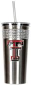 NCAA Texas Tech Stainless Bling Tumbler Straw