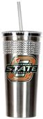 NCAA Oklahoma State Stainless Bling Tumbler Straw