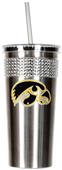 NCAA Iowa Hawkeyes Stainless Bling Tumbler Straw