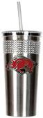 NCAA Arkansas Stainless Bling Tumbler Straw