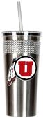 NCAA Utah Utes Stainless Bling Tumbler Straw