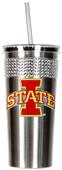 NCAA Iowa State Stainless Bling Tumbler Straw