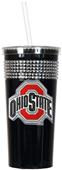 NCAA Ohio State Black Bling Tumbler w/Straw