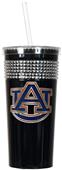 NCAA Auburn Tigers Black Bling Tumbler w/Straw