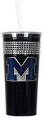 NCAA Michigan Black Bling Tumbler w/Straw