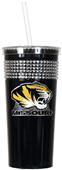 NCAA Missouri Tigers Black Bling Tumbler w/Straw